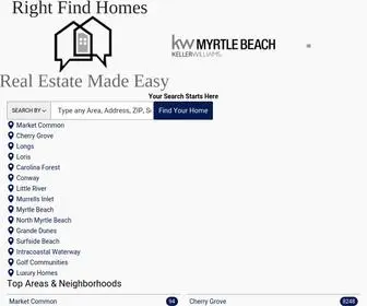 Rightfindhomes.com(Keller Williams Myrtle Beach Right Find Homes Team) Screenshot