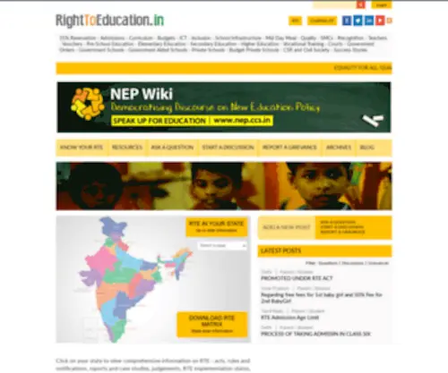 Righttoeducation.in(Right To Education) Screenshot