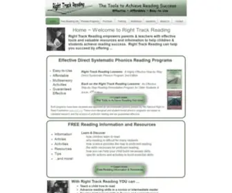 Righttrackreading.com(Home for Right Track Reading effective direct systematic phonics reading instruction and remediation programs for teaching children to read) Screenshot