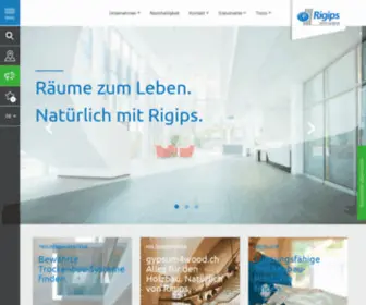 Rigips.ch(Rigips AG bietet Trockenbaulösungen für anspruchsvolle Herausforderungen im Leichtbau) Screenshot