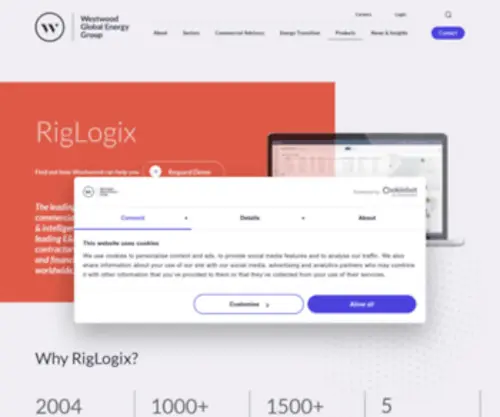 Riglogix.com(Upstream intelligence system) Screenshot