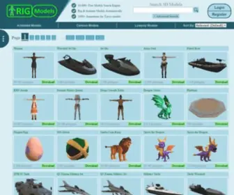Rigmodels.com(3D Search Engine) Screenshot