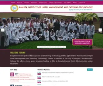 Rihmct.edu.in(Ranjita Institute of Hotel Management and Catering Technology) Screenshot