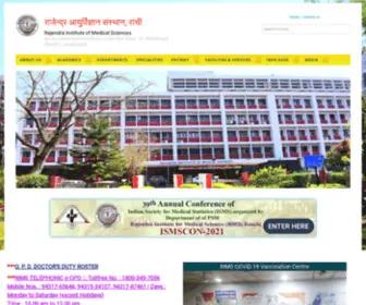 Rimsranchi.ac.in(Rajendra Institute of Medical Sciences) Screenshot