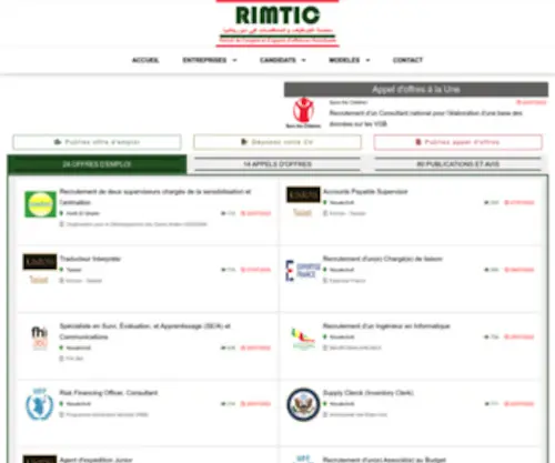 Rimtic.com(Portail de l'emploi) Screenshot