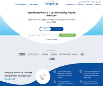 Ringboost.com(Vanity Phone Numbers & Custom Local Numbers from RingBoost) Screenshot