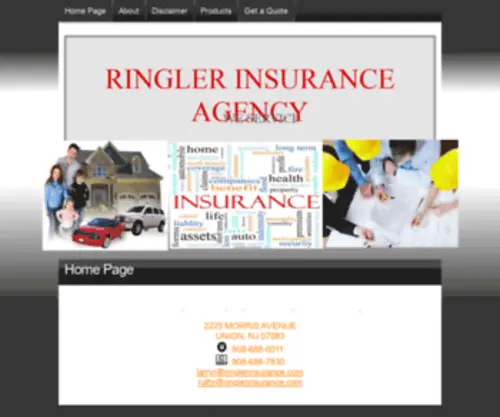 Ringlerinsurance.com(Home Page) Screenshot