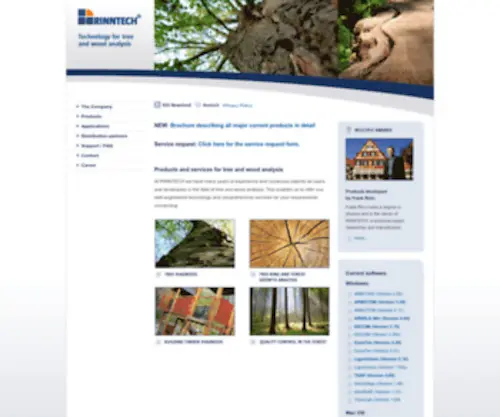 Rinntech.com(Technology for tree and wood analysis) Screenshot