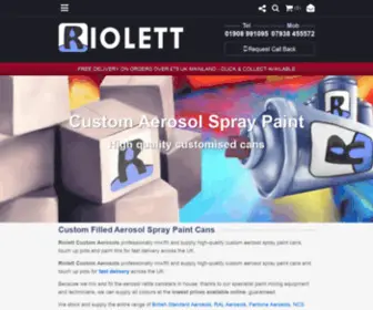 Riolettcustomaerosols.co.uk(Custom Filled Aerosol Spray Paint Cans 400ml £5.99) Screenshot