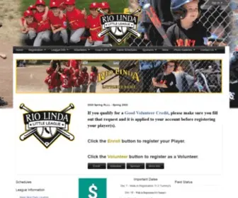 Riolindall.com(Rio Linda Little League) Screenshot