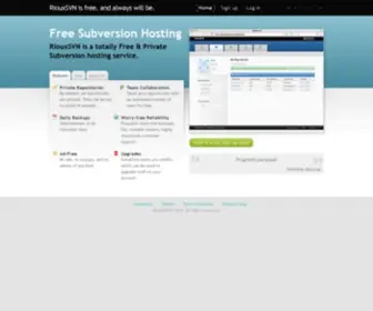 Riouxsvn.com(Free, Private Subversion Hosting) Screenshot