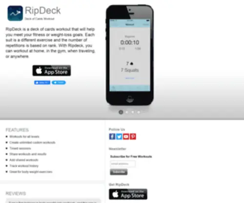 Ripdeckapp.com(Deck of Cards Workout) Screenshot
