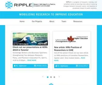 Ripplenetwork.ca(Mobilizing Research to Improve Education) Screenshot