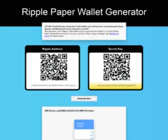 Ripplepaperwallet.com(Great Ripple XRP Wallet Generator) Screenshot