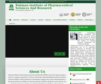 Ripsr.org(Rahman Institute of Pharmaceutical Sciences And Research ( RIPSR )) Screenshot