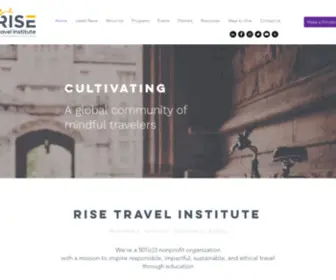 Risetravelinstitute.org(Sustainable Travel Education) Screenshot