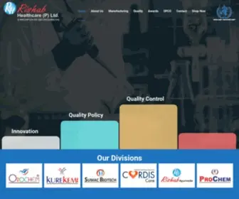 Rishabhealthcare.com(Pharmaceutical Company in Chandigarh) Screenshot