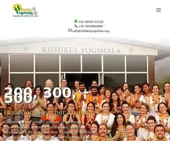 Rishikulyogshala.org(Yoga Teacher Training in Rishikesh India 2021) Screenshot