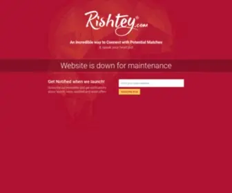 Rishtey.com(Website is down for maintenance) Screenshot