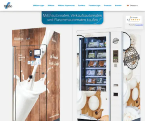 Risto-Vending.com(Milchautomaten und Verkaufsautomaten zu verkaufen) Screenshot