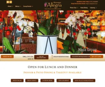 Ristoranteallegria.com(Napa Valley Restaurant Fine Dining Restaurants Lunch Dinner) Screenshot