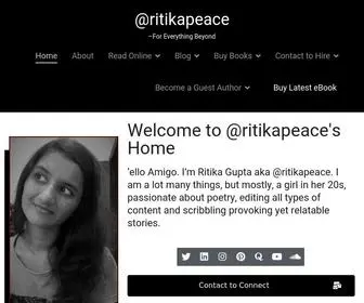 Ritikapeace.com(Author Website) Screenshot