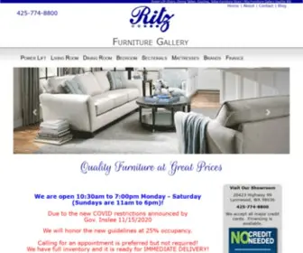 RitzFurniturestoresseattle.com(Power-Lift Chairs, Dining Tables, Couches, Sofas Furniture Store) Screenshot