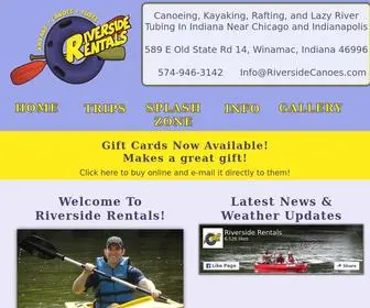 Riversidecanoes.com(Riverside Rentals Canoeing Kayaking Tubing Rafting Indiana) Screenshot