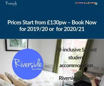 Riversidesalford.com(Student Accommodation in Salford) Screenshot