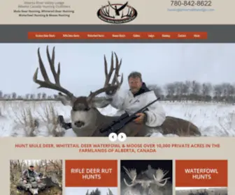 Rivervalleylodge.com(Alberta Whitetail Deer Hunting Mule Deer Hunts Waterfowl Hunting Duck Goose Hunts Moose Hunting Alberta Canada River Valley Lodge) Screenshot