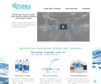 Rivierabeverages.com(Riviera Custom Bottled Water) Screenshot