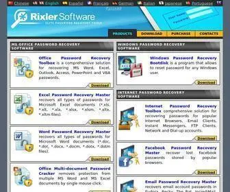 Rixler.com(Password recovery tools by Rixler Software for most popular Microsoft Applications) Screenshot