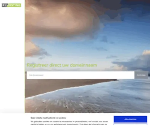 Rjhosting.nl(Registreer eenvoudig uw nieuwe domeinnaam via) Screenshot