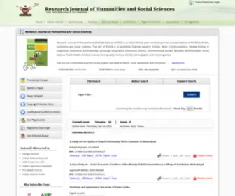 RJHssonline.com(Research Journal of Humanities and Social Sciences) Screenshot