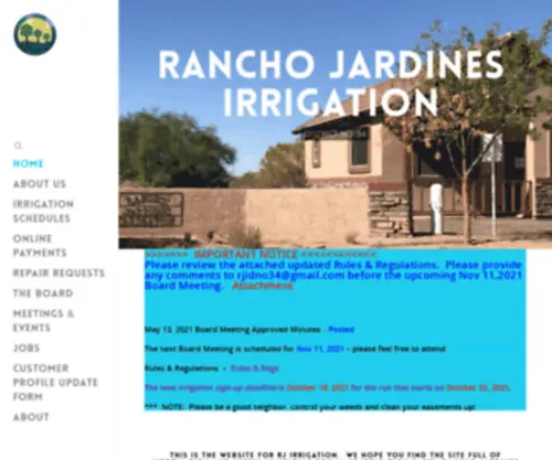 Rjid.org(Rancho Jardines Irrigation District) Screenshot