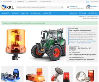 RKL-Shop.de(Rundumleuchten, Sondersignalanlagen, Blaulicht, Gelblicht, Blitzer, Sirene, LED, Autozubehör online bestellen und kaufen) Screenshot