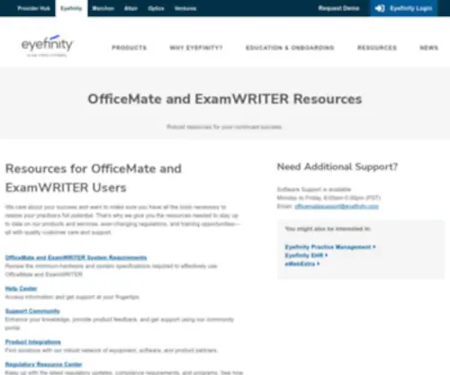 Rlisys.com(Resources for Your Continued Success with OfficeMate and ExamWRITER) Screenshot