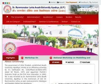 Rmlau.ac.in(Rammanohar Lohia Avadh University) Screenshot
