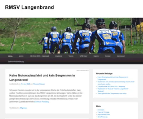 RMSV-Langenbrand.de(Rad-und Motorsportverein "Heller Stern" Langenbrand 1922 e.V) Screenshot