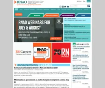 Rnao.org(Speaking out for nursing) Screenshot