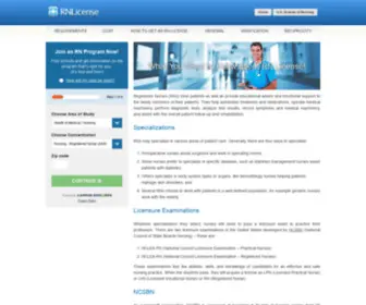 Rnlicense.org(RN Licensure) Screenshot