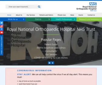 Rnoh.nhs.uk(Royal National Orthopaedic Hospital) Screenshot