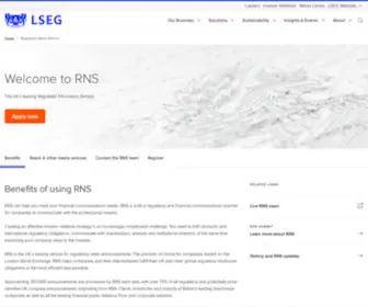 RNS.com(Find out more about market news and the UK's leading regulated information service) Screenshot