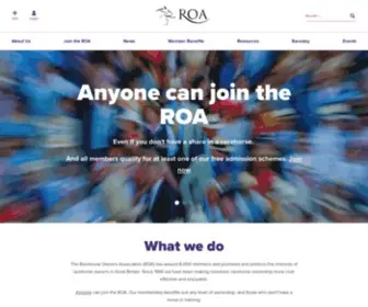 Roa.co.uk(The racehorse owners association (roa)) Screenshot