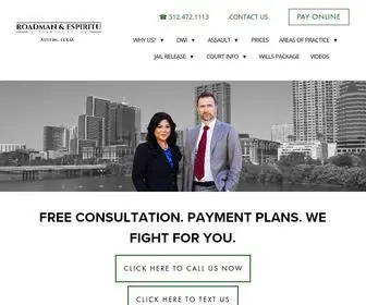 Roadmanespiritu.com(Criminal Defense & DWI Attorneys in Austin) Screenshot