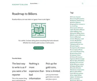 Roadmaptobillions.com(Roadtomillions.com was taken so I guess I have to aim higher) Screenshot