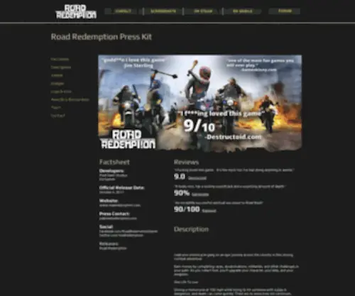 Roadredemption.com(Road Redemption official website) Screenshot