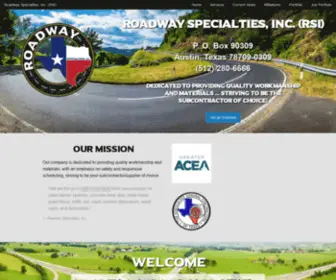 Roadwayspecialties.com(Dedicated to providing quality Workmanship and Materials) Screenshot