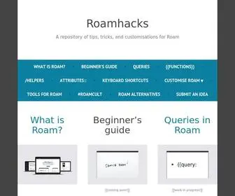 Roamhacks.com(A repository of tips) Screenshot