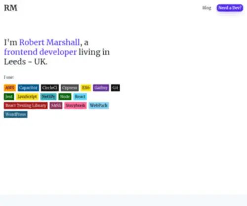 Robertmarshall.dev(Freelance web developer) Screenshot